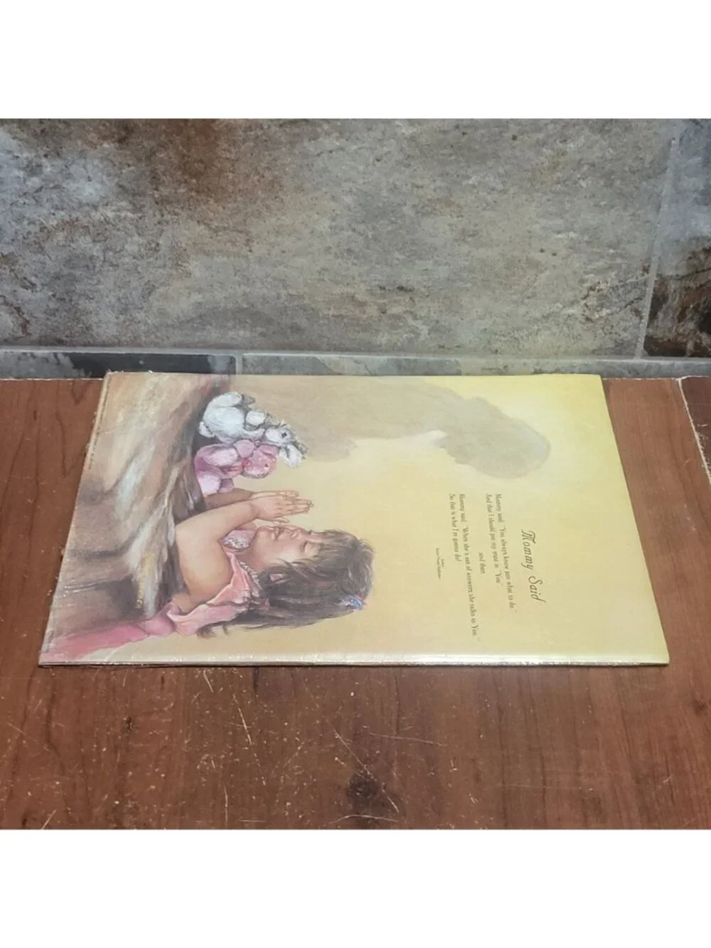Vintage Unframed Mommy Said Childs Prayer Art Print Wall Decor